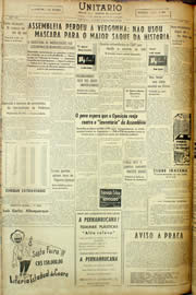 Página do jornal Unitário de outubro de 1958