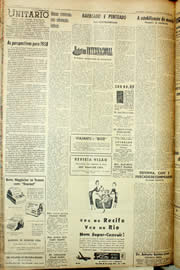 Página do jornal Unitário de outubro de 1958