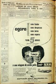 Página do jornal Unitário de outubro de 1958