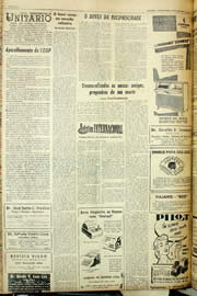 Página do jornal Unitário de outubro de 1958