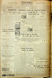 Página do jornal Unitário de novembro de 1958