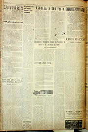 Página do jornal Unitário de novembro de 1958