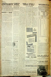 Página do jornal Unitário de novembro de 1958