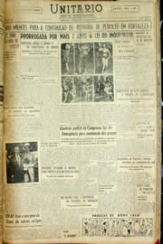 Página do jornal Unitário de novembro de 1958