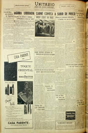Página do jornal Unitário de novembro de 1958