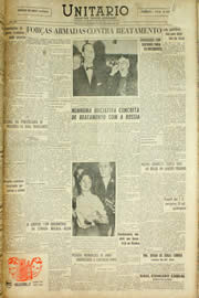 Página do jornal Unitário de novembro de 1958