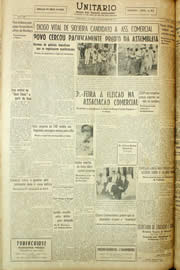 Página do jornal Unitário de dezembro de 1958