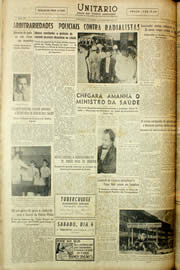 Página do jornal Unitário de dezembro de 1958