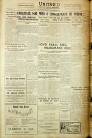 Página do jornal Unitário de dezembro de 1958