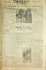 Página do jornal Unitário de dezembro de 1958