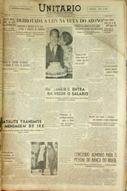Página do jornal Unitário de dezembro de 1958
