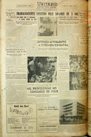 Página do jornal Unitário de dezembro de 1958