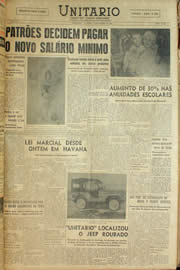 Página do jornal Unitário de janeiro de 1959