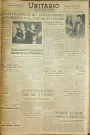 Página do jornal Unitário de janeiro de 1959