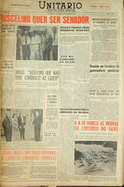 Página do jornal Unitário de janeiro de 1959