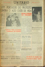 Página do jornal Unitário de fevereiro de 1959