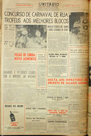 Página do jornal Unitário de fevereiro de 1959