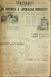 Página do jornal Unitário de fevereiro de 1959