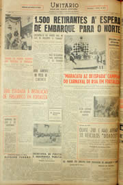 Página do jornal Unitário de fevereiro de 1959