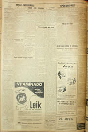 Página do jornal Unitário de fevereiro de 1959