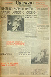 Página do jornal Unitário de fevereiro de 1959