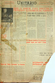 Página do jornal Unitário de março de 1959