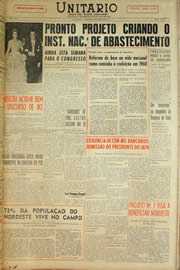Página do jornal Unitário de março de 1959