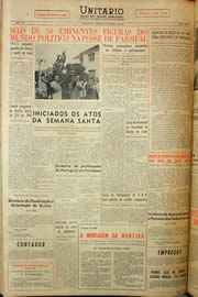 Página do jornal Unitário de março de 1959