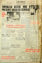 Página do jornal Unitário de outubro de 1959