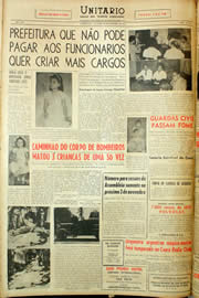 Página do jornal Unitário de outubro de 1959