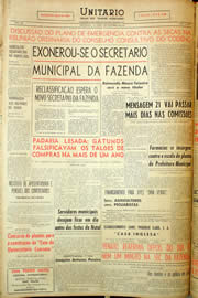 Página do jornal Unitário de novembro de 1959