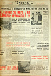 Página do jornal Unitário de novembro de 1959