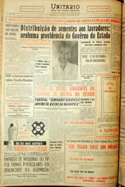 Página do jornal Unitário de dezembro de 1959