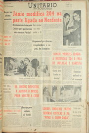 Página do jornal Unitário de abril de 1961