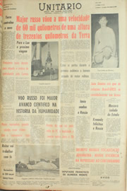 Página do jornal Unitário de abril de 1961