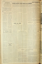 Página do jornal Unitário de maio de 1961