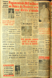Página do jornal Unitário de julho de 1961