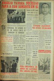 Página do jornal Unitário de agosto de 1961