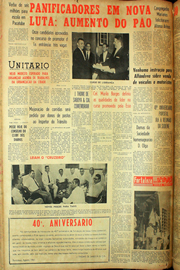 Página do jornal Unitário de agosto de 1961