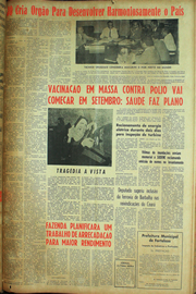 Página do jornal Unitário de agosto de 1961