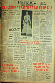 Página do jornal Unitário de agosto de 1961