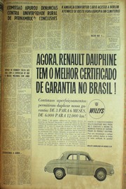 Página do jornal Unitário de agosto de 1961