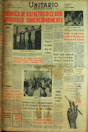 Página do jornal Unitário de agosto de 1961