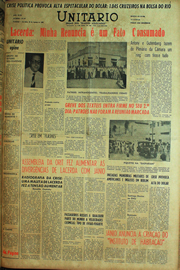Página do jornal Unitário de agosto de 1961