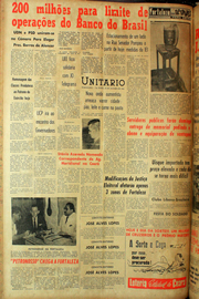 Página do jornal Unitário de agosto de 1961