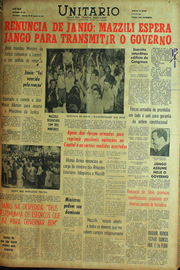 Página do jornal Unitário de agosto de 1961
