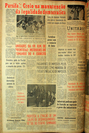 Página do jornal Unitário de agosto de 1961