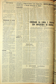 Página do jornal Unitário de setembro de 1961