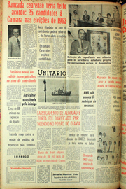 Página do jornal Unitário de setembro de 1961