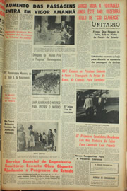 Página do jornal Unitário de novembro de 1961